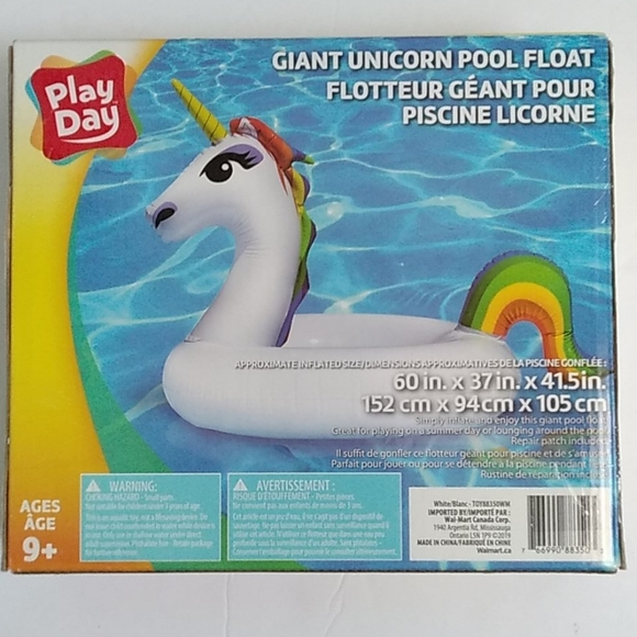 Play Day - Giant Unicorn Pool Float - Picture 2 of 4